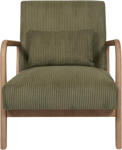 HOME DECO FACTORY, HD0531, Moderne groene velvet fauteuil voor in de woonkamer, ergonomisch ontwerp voor optimaal comfort, ideaal voor ontspanning en lezen, afmetingen 64,5x75x83 cm, groene kleur
