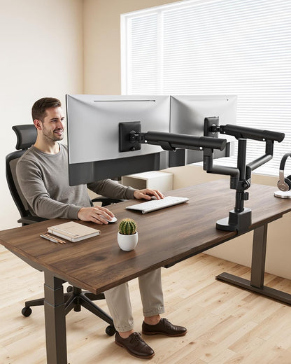 monTEK Dual Monitor Desk Mount met USB A/C voor 17-40"
