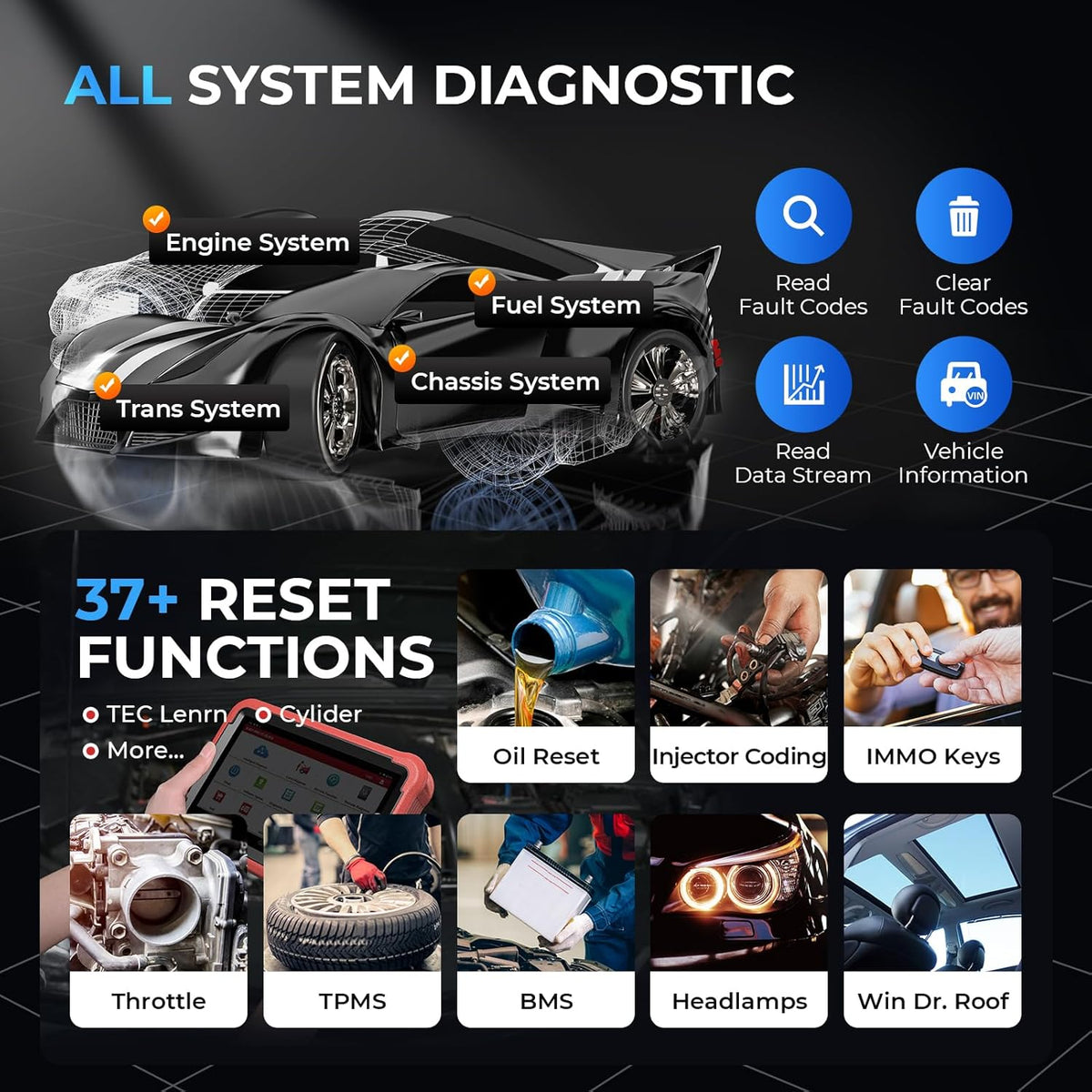 LAUNCH Start X431 PROS V -auto van het diagnostische apparaat van het compleet Level OE -systeem, bidirectionele controle, immobiele service, sleutelprogrammering, ECU -codering