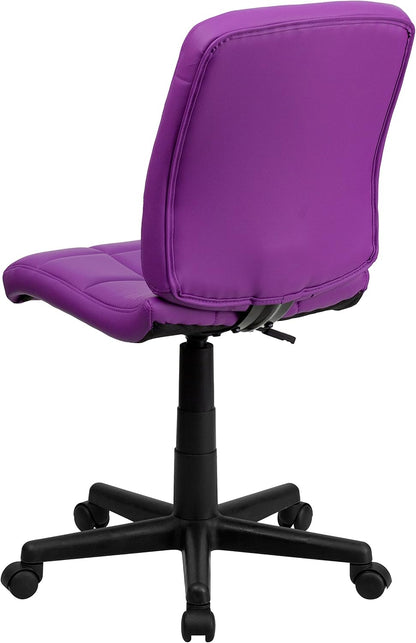 Flash Furniture Mid-Back gewatteerde vinyl draaibare taakstoel, metaal, paars, 58,42 x 55,88 x 22,86 cm