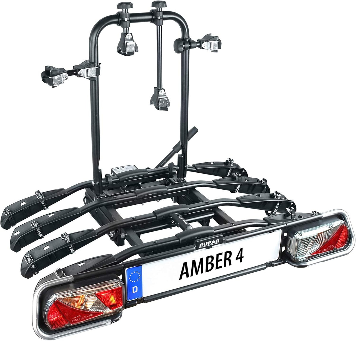EUFAB 11556 fietsendrager AMBER 4, zwart, ca. 102 x 83 x 72 cm