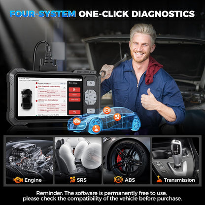 KINGBOLEN S608 OBD2 Code Reader, Auto Diagnostic Tool voor Motor/ABS/Airbag/AT,9 Reset Olie/Rem/ABS/Gear/Injector/BMS/DPF/TPMS/Throttle, OBD2 Scanner Lifetime Free Update, Kan FD Protocol