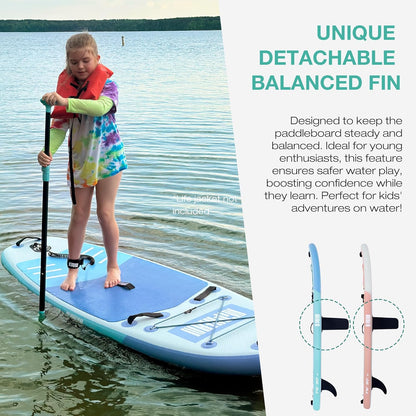 Niphean (Ultralicht) opblaasbaar paddleboard met (Beginner-vriendelijk) stabilTrac vin en duurzame SUP-accessoires, 10 'stand-up paddleboards voor volwassenen en jongeren, veelzijdig yoga-paddleboard