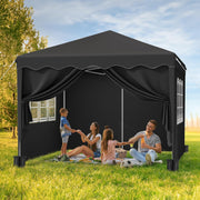 Paviljoen - Tuinpaviljoen - Partytent - Tuintent - Pop-up Kliksysteem - Stabiel - Opvouwbaar - Waterdicht - Winterbestendig -  50+UV-Bescherming - voor Tuin - Buiten - Achtertuin - 420D Oxford - Metalen Frame - 3 x 3 m - Zwart