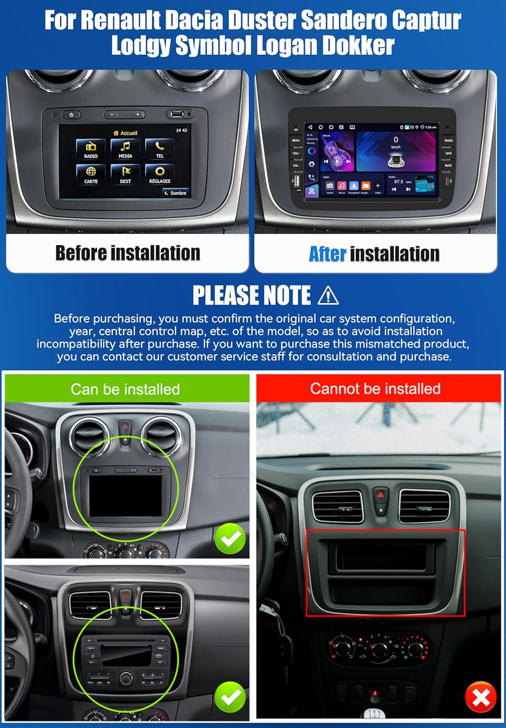 Android 15 Autoradio – 7 Inch Touchscreen – Draadloze CarPlay – Android Auto – GPS Navigatie – Bluetooth 5.0 – Inclusief Achteruitrijcamera – 64 GB Opslag
