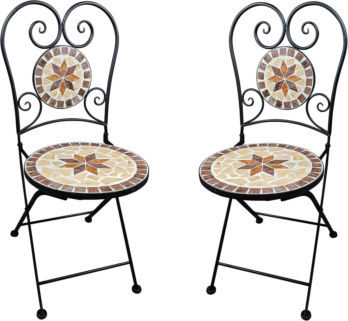 Tuinstoel Mozaïek Opvouwbare Balkon Stoel Mozaïek Bistro Stoel Metalen Tuinmeubilair Decoratieve Stoel Tuin Bistro