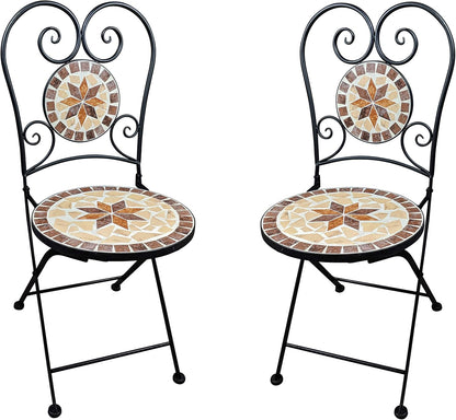 Tuinstoel Mozaïek Opvouwbare Balkon Stoel Mozaïek Bistro Stoel Metalen Tuinmeubilair Decoratieve Stoel Tuin Bistro