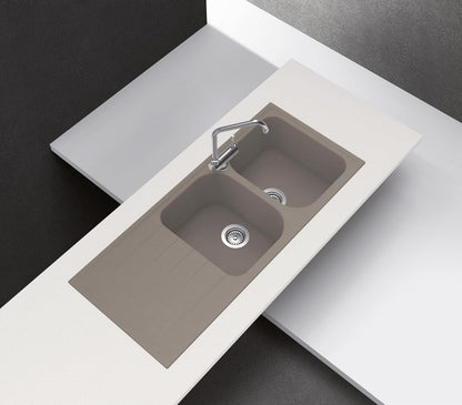 Schock Lithos rechthoekig onderbouwspoelbak 116x50x25 cm Asfalt