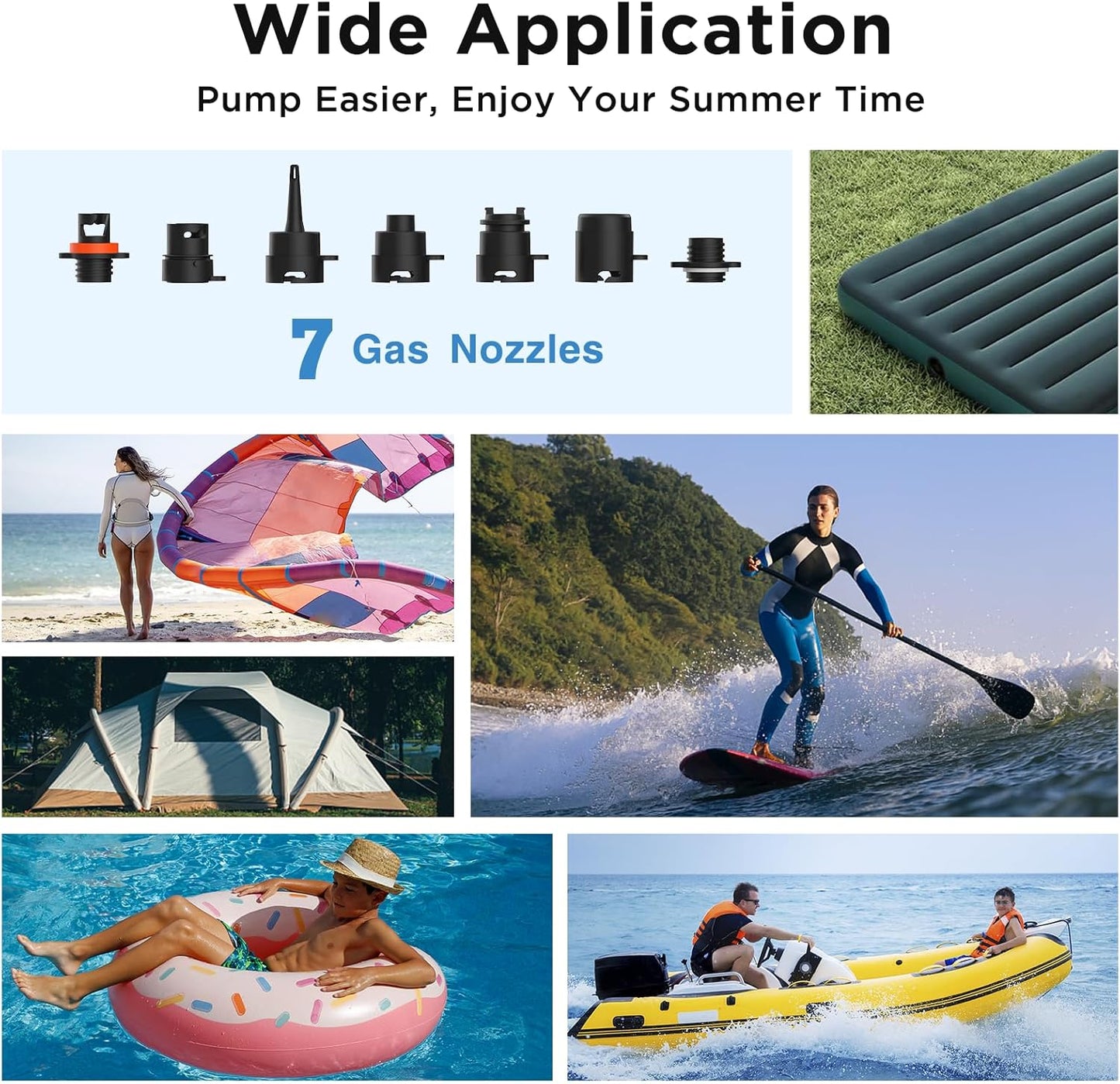 AIRBANK Paddle Board-pomp Elektrisch 20PSI The Puffer Pro, draagbare SUP-pomp, tweetraps inflatie en automatische uitschakeling luchtpomp voor kajak, opblaasboten, boten, tent, matras, vliegervleugels