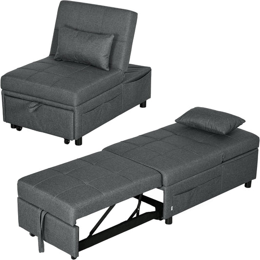 Slaapstoel – Bedstoel – Relaxstoel – Chaise Longue – Opvouwbare Stoel – 3-in-1 Multifunctioneel Design – Verstelbare Rugleuning Met 3 Hoeken