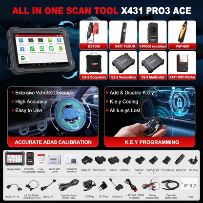 OBD2 Diagnosetool – Autodiagnose Scanner – ECU Codelezer – Foutcode Reader – Auto Scanner – 10,1 Inch Scherm – OEM Topologie Met Online Codering