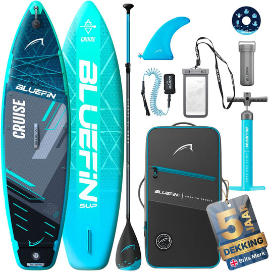 <font dir="auto" style="vertical-align: inherit;"><font dir="auto" style="vertical-align: inherit;">        Bluefin Cruise 10'8 Inflatable Paddleboard | Premium SUP Package & Accessories | Non-slip deck pad and lightweight | 6' thick all-around paddleboar