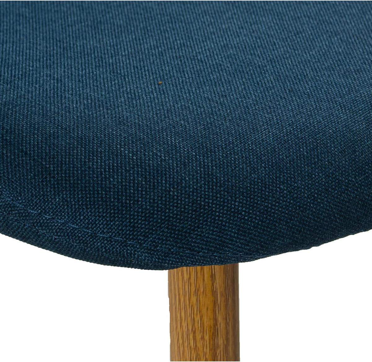 DRW Set van 4 stoelen en poten van metaal, houtlook in blauw en hout, 44 x 52 x 87 cm, zitvlak 49 cm