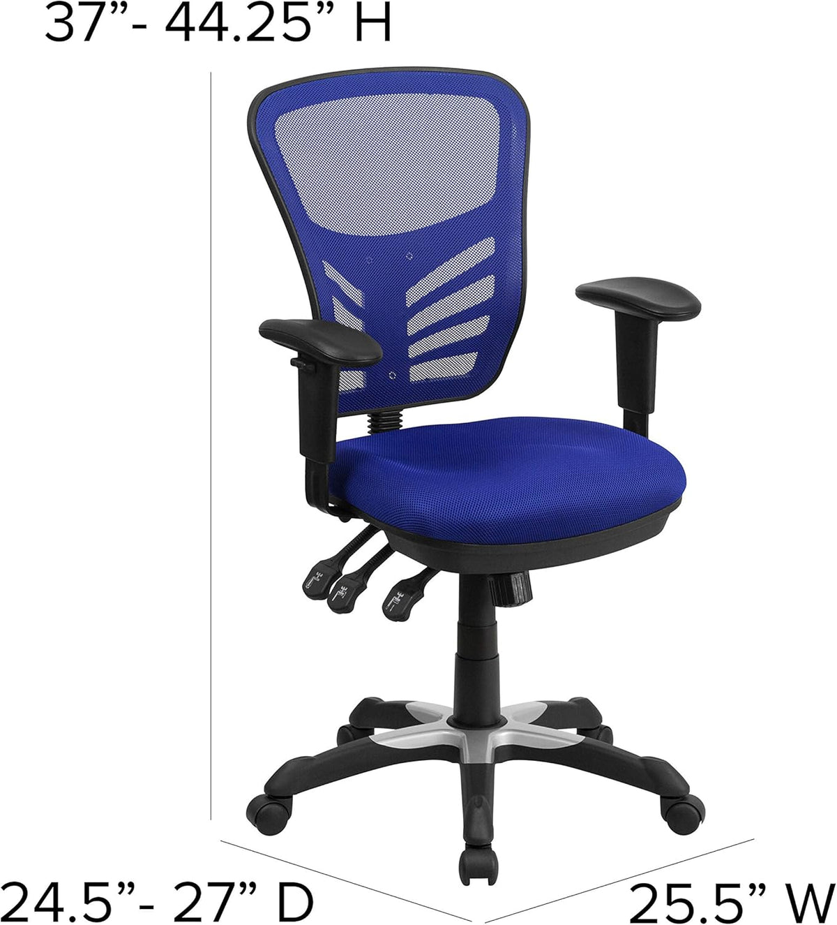 Flash Furniture Bureaustoel, metaal, blauw, 69 x 65 x 112 cm