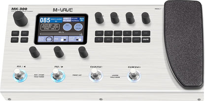M-Vave MK-300 Multieffectprocessor voor gitaar en bas, 11 modules, meer dan 320 effecten, 120 versterkers, IR-loader, loopper, drumcomputer, BT- en USB-geluidskaart