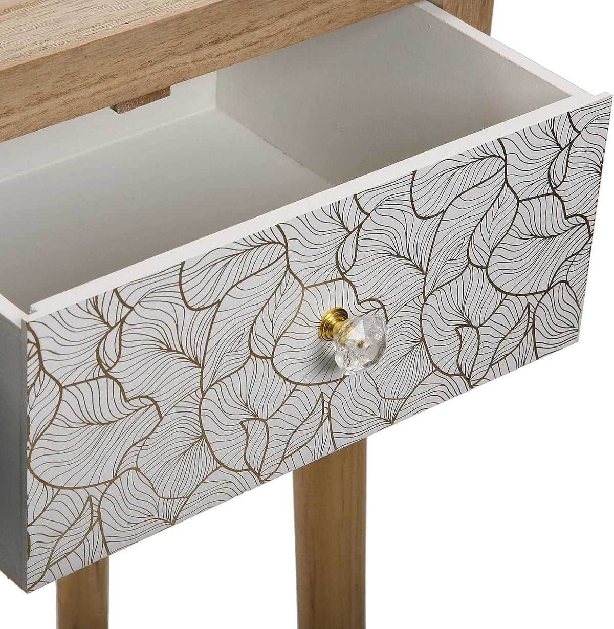 Versa Bridge Smalle hal of vestibule Entree hal meubilair, Console Tafel, met 3 lades, Afmetingen (H x B x H) 77 x 30 x 107 cm, Hout, Kleur Wit, Groen en Bruin