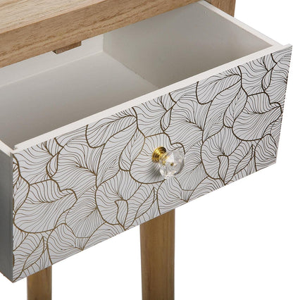 Versa Bridge Smalle hal of vestibule Entree hal meubilair, Console Tafel, met 3 lades, Afmetingen (H x B x H) 77 x 30 x 107 cm, Hout, Kleur Wit, Groen en Bruin