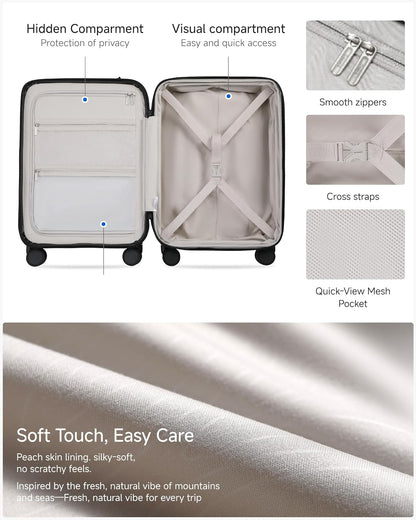 LUGGEX Koffer trolley handbagage met laptopvak – uitbreidbare harde koffer van polycarbonaat met TSA-slot, 55,4 x 36 x 24 cm, rood, 56*38*24CM