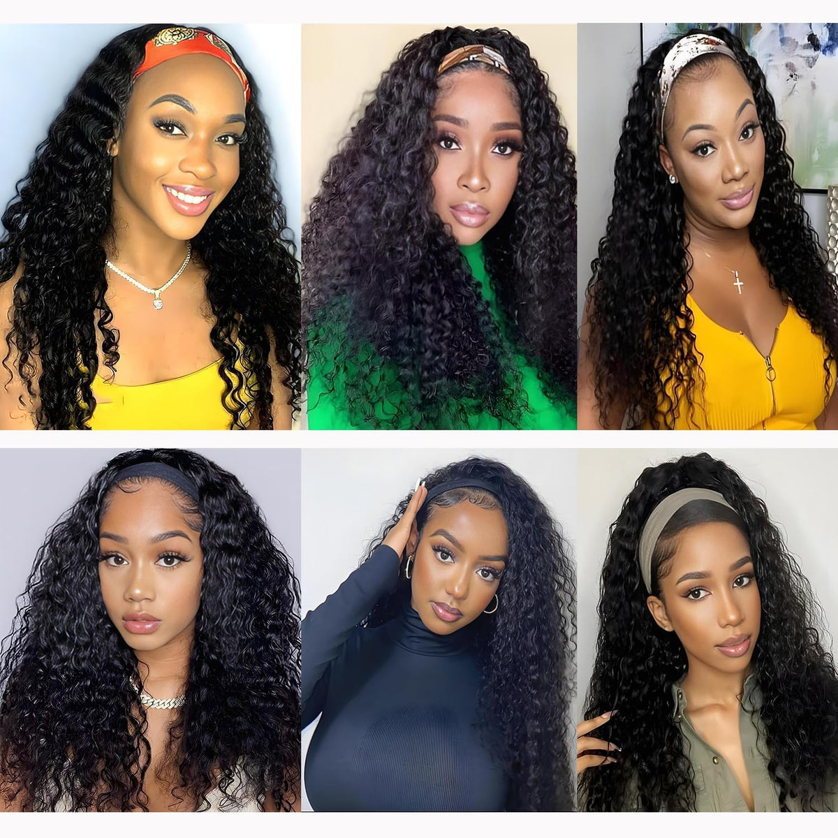 Hoofdbandpruik Van Menselijk Haar 61 Cm – Haarbandpruik – Pruik Van Echt Haar – Natuurlijke Hoofdbandpruik – Deep Wave Pruik – 150% Dichtheid – Lijmvrij Zonder Kant