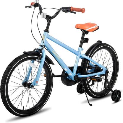 STITCH Vintage 18 inch kinderfiets voor jongens en meisjes van 6 - 8 jaar, met stablizer en standaard, blauw