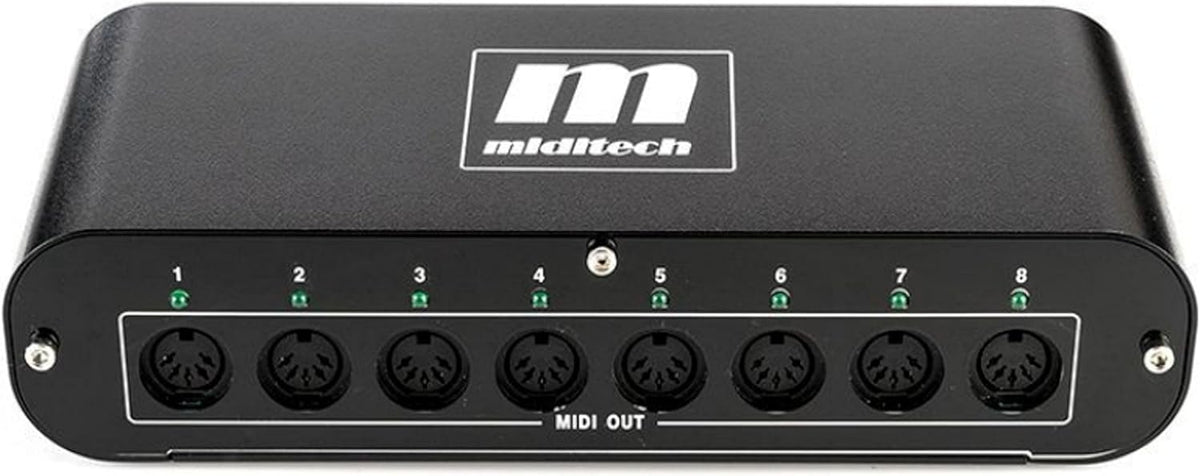 USB MIDI-interface 8x8 – MIDI-adapter – MIDI-splitter – MIDI-hub – MIDI-router – Class Compliant – 128 MIDI-kanalen