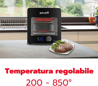 ARDES - ARBEEF01 Grillpan oven Grill Beefer infrarood Asado - Professionele elektrische grillpan om te koken - Cool Touch wandgrill - grillpan met 6 legplanken, compact en multifunctioneel