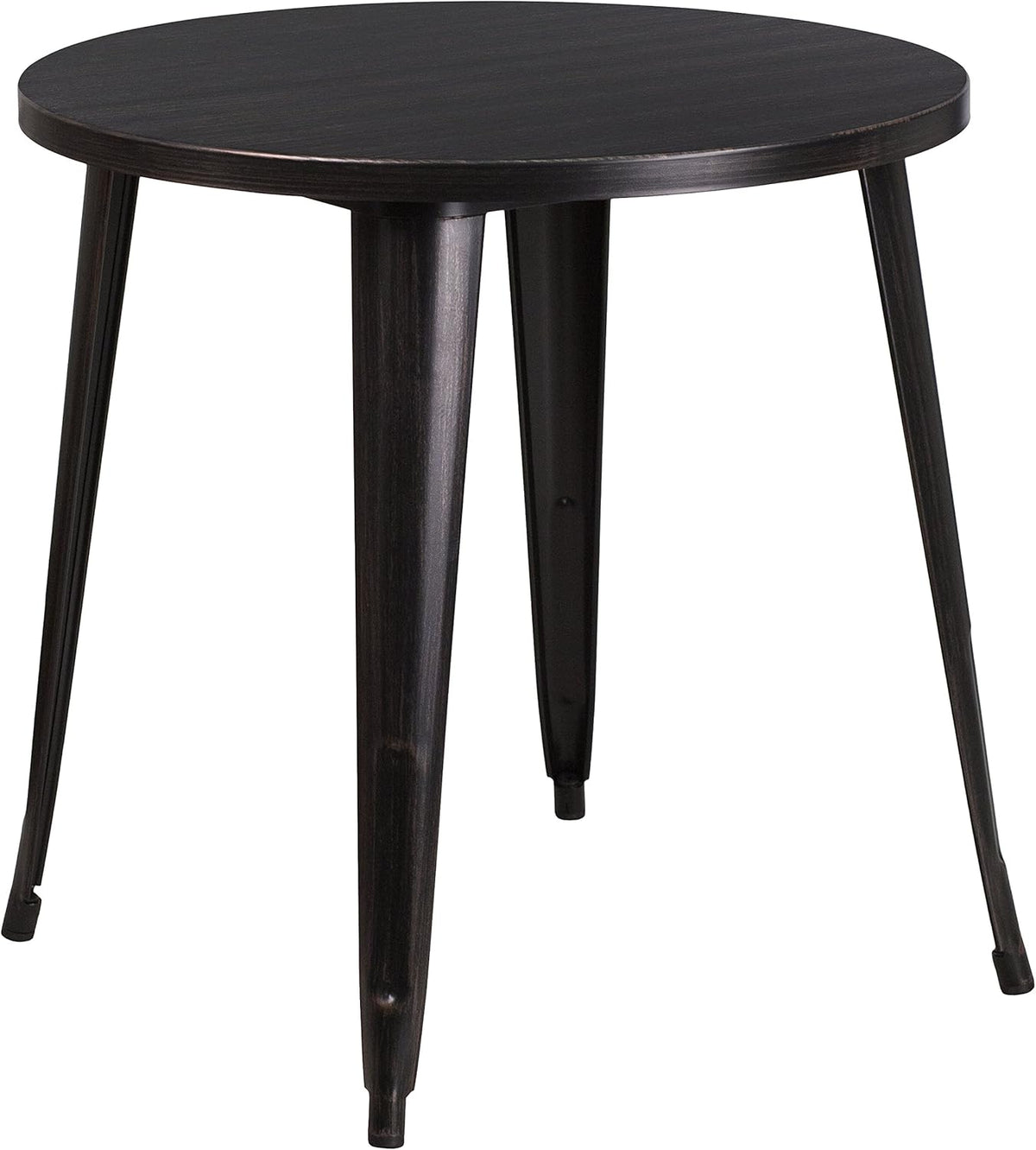 Flash Furniture Commerciële Rang 30' Ronde Metaal Binnen-Openluchttafel, Zwart-Antiek Goud