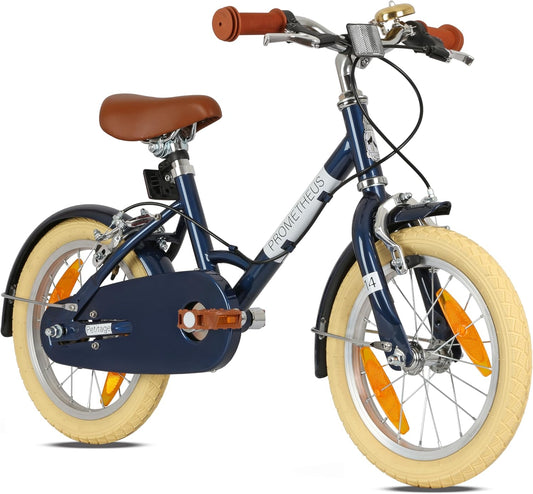 PROMETHEUS BICYCLES Petiday Retro kinderfiets vanaf 3 jaar, 12 inch, voor meisjes en jongens, blauw
