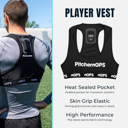 PitcheroGPS Fitness Tracking-pakket, GPS-sporttracker-vest en 12 maanden abonnement, voetbaltrainingsuitrusting (Adult XL)