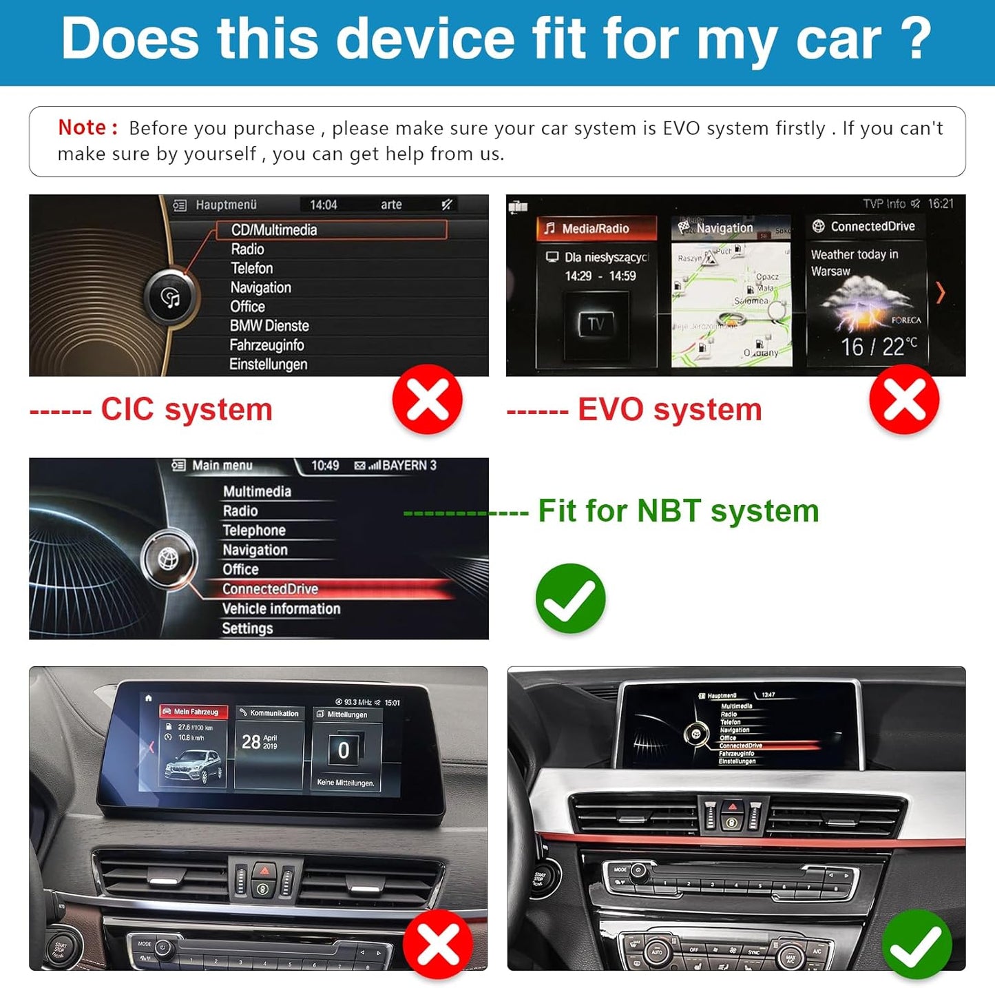 Ninetom 12,3-inch autoradio met touchscreen, draadloze CarPlay en Android Auto voor BMW X1-serie F48 (2015-2018) met NBT-systeem, ondersteunt MirrorLink, camera en navigatie