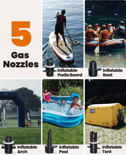 OutdoorMaster 16PSI Hogedruk SUP-luchtpomp met The Whale - Intelligente tweetraps inflatie- en automatische uitschakelfunctie en leegloopfunctie voor opblaasbare stand-up paddleboards