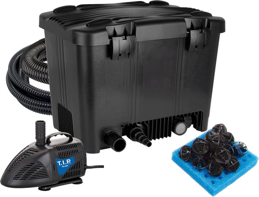 T.I.P. WDF 20000 UV 18 30285 Vijverfilter, voor vijvers tot 20.000 liter, UV-C, 18 watt, nat-en-droogtechnologie, met verschillende efficiëntieniveaus, compleet systeem voor de vijver