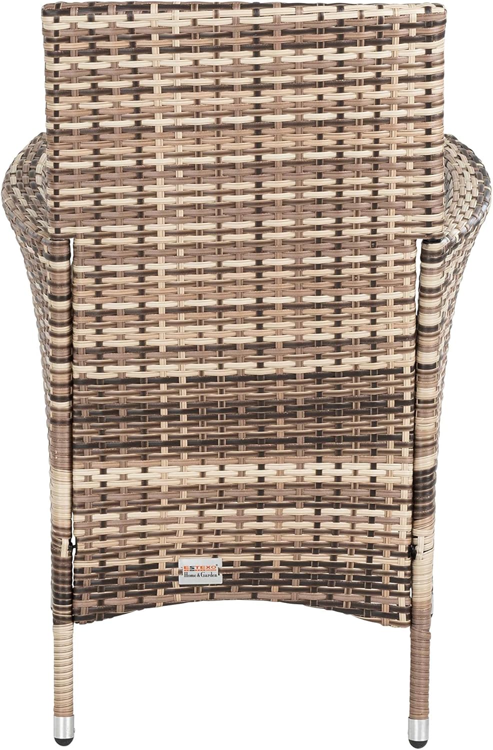 ESTEXO Polyrattan garden chair set, 2-piece chair set, rattan chair, garden chair, rattan chairs, balcony chairs, deck chairs, outdoor chairs, balcony chair, (beige-brown) - QUORE