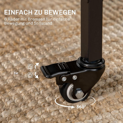 HOMCOM Esstisch Klappbar Küchentisch für 6 Persons mit Offenen Ablage Mobiler Klapptisch Esszimmertisch für Kleine Räume, Esszimmer, Küche 130 x 80 x 74 cm Rustikal-Braun - QUORE