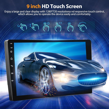 [4G+64G] 2 Din Autoradio Draadloze Apple CarPlay & Android Auto Radio, Motorsi 9'' HD Touchscreen Android Radio met GPS Navigatie/Bluetooth/Mirror Link/SWC/EQ/FM/RDS/Achteruitrijcamera