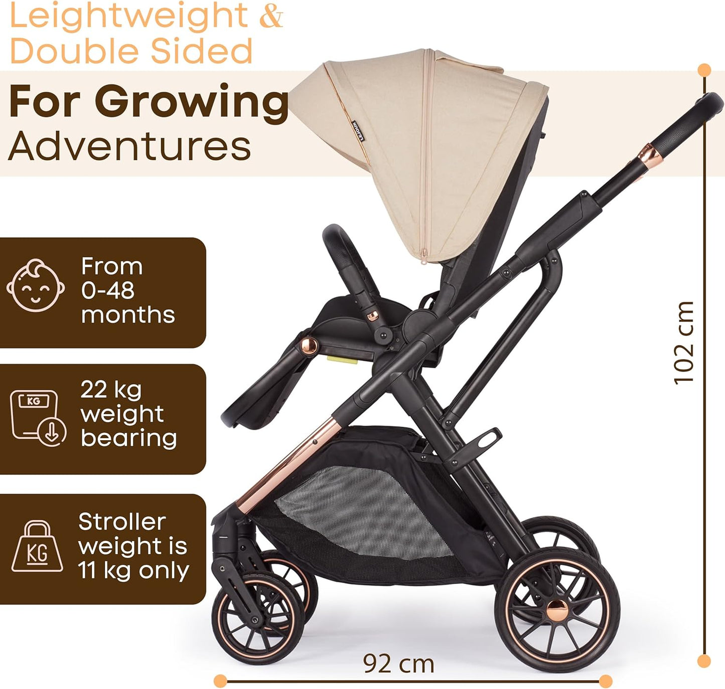 Lejoux + Kinderwagen (beige)