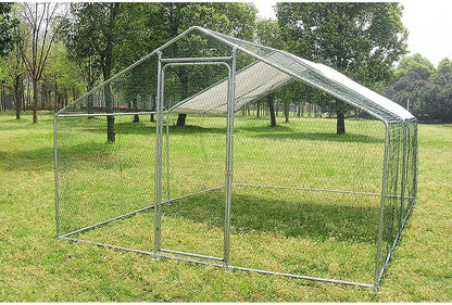 Kippenren – Pluimveetren – Kippenhok – Vogelschutting – Buitenren – Gegalvaniseerd Staal – 9 m² Veilig Oppervlak - QUORE