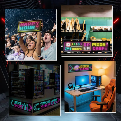 Dubbele rijen programmeerbaar led-lopende schrift, 20 x 78 cm, led-displaybord, ogen voor auto, bluetooth-app-bediening, gepersonaliseerd voor bar, reclame, restaurant, winkel, feestdecoratie (pixels