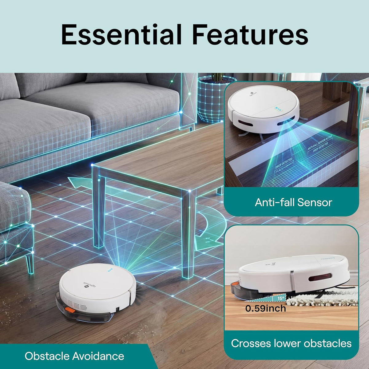 Robotstofzuiger – Robotstofzuiger met dweil – Robotmop – Automatische stofzuiger – Slimme robotstofzuiger – 700Pa zuigkracht – App bediening