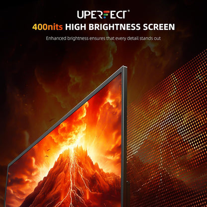 UPERFECT Portable Monitor 4K 23.8" QLED | 400 Nits 24" Large Monitor | 3840 * 2160 UHD 100% DCI-P3 | 1MS FreeSync | USB-C & HDMI | VESA & Stand | Second Screen for Laptop, Mini PC, Game Consoles - QUORE