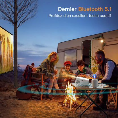 [Keystone Elektrische 6D/4P] Beamer WiFi Bluetooth 21000L, VISSPL Full HD 1080P Projector 4K ondersteund, PPT, 50% zoom, Videoverprojector voor TV Stick/iOS/Android/USB/PC