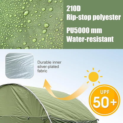 Autoluifeltent, 300 cm x 150 cm x 210 cm, auto achterkleptent is geschikt voor 2-3 personen, auto hatchback tent, waterdichte zonwering