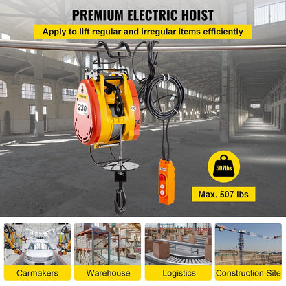 VEVOR Elektrische hefhoes, 230 kg, met 30 m metalen touw