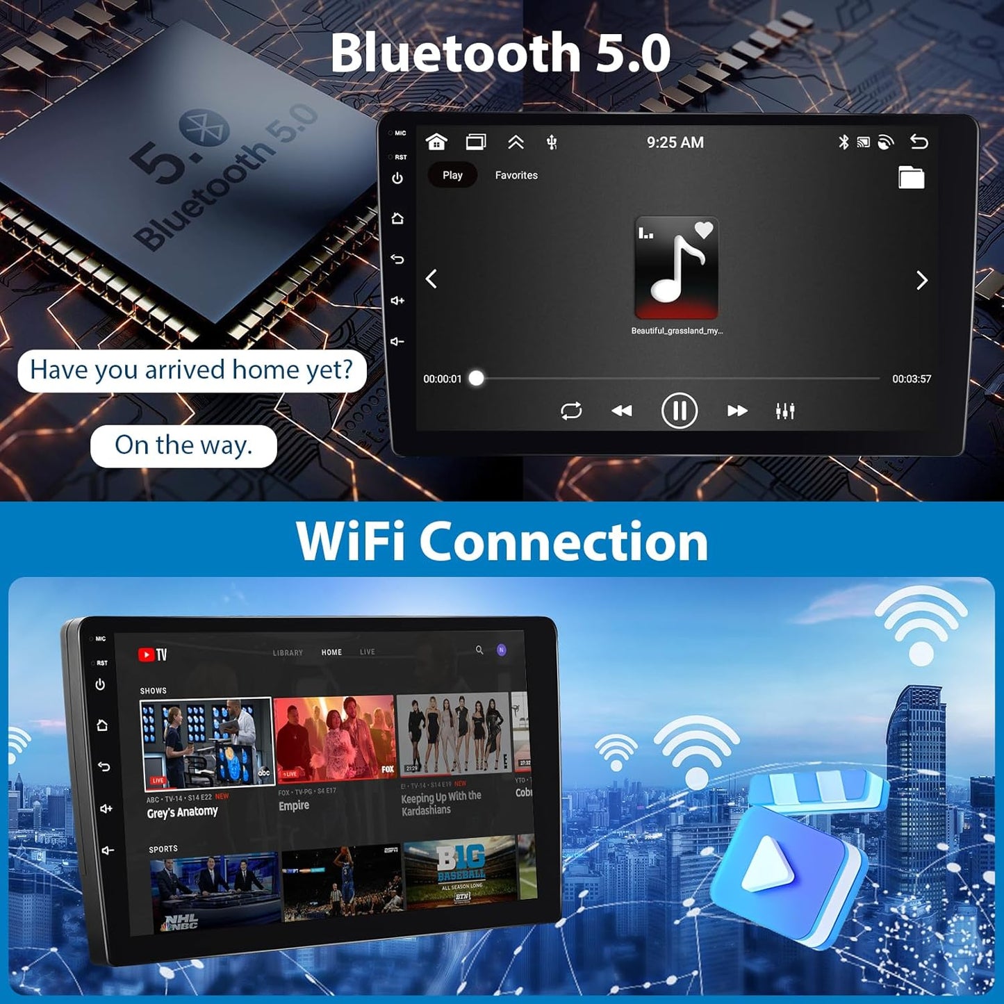 Autoradio – Auto Radio – Car Audio – Multimedia Radio – 10,1 Inch Touchscreen – Draadloze CarPlay & Android Auto – 8-Core 4GB+64GB – GPS Navigatie & Achteruitrijcamera