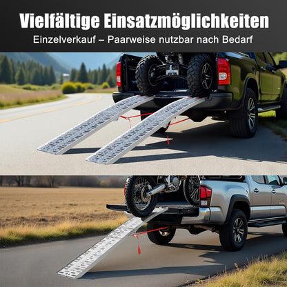 LIEKUMM Alimunium 228 cm opvouwbare oprijplaat voor SUV, motorfiets, vrachtwagen, lading, 340 kg draagkracht