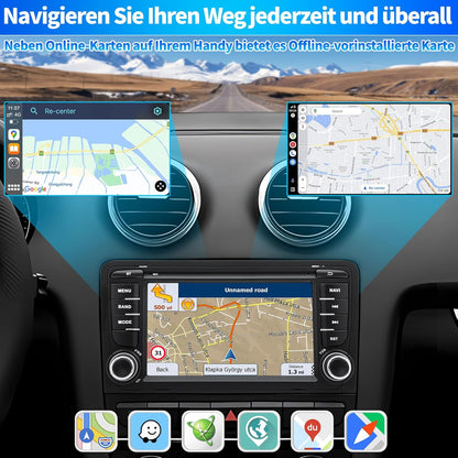 Autoradio – Multimedia Systeem – Auto Audio – Navigatie Systeem – Inbouw Radio – Android 13 Systeem – 7 Inch Touchscreen – Draadloos CarPlay & Android Auto