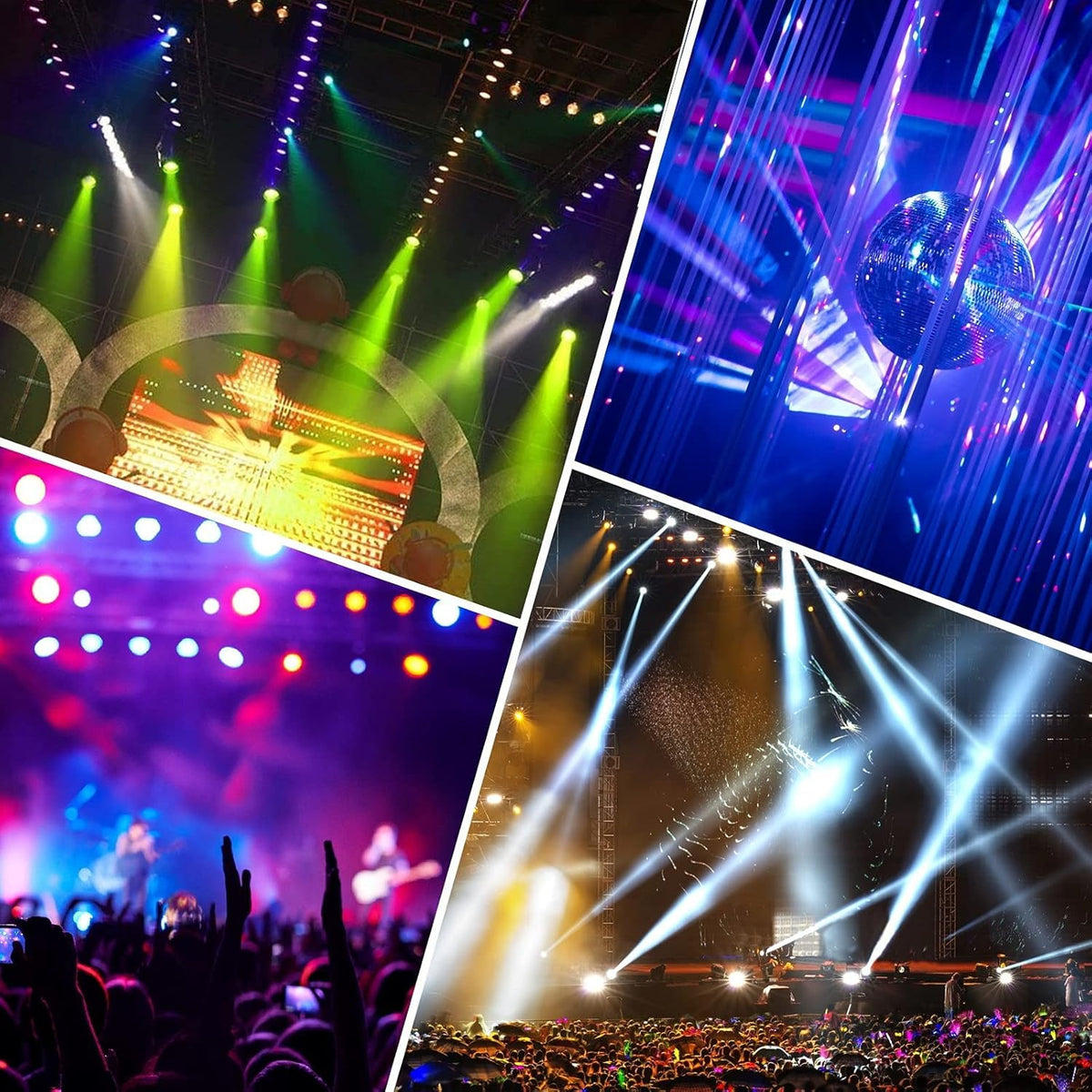 U`King Set van 8 led-schijnwerpers, 36 leds, podiumverlichting, RGB met afstandsbediening, discolicht, schijnwerper, verlichting, bewegende kop voor stage, DJ, party, show, bar, Halloween, Kerstmis