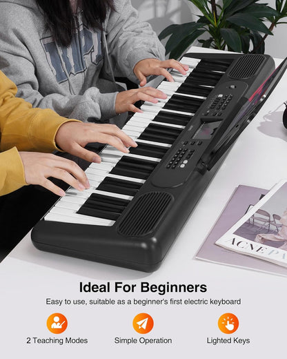 Digitale Piano – Keyboard – Elektronisch Toetsenbord – Piano Keyboard – Elektrische Piano – Inclusief Muziekstandaard – Compact Zwart