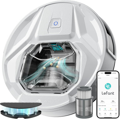 LEFANT M320 Robotstofzuiger, 6000 Pa robotstofzuiger met nauwkeurige navigatie van afstand, zichtbaar 800 ml stofreservoir, 210 minuten, wifi/app, ideaal voor dierenharen, tapijten