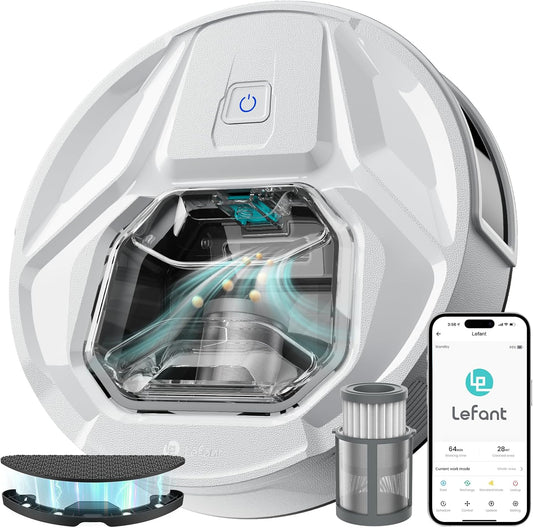 LEFANT M320 Robotstofzuiger, 6000 Pa robotstofzuiger met nauwkeurige navigatie van afstand, zichtbaar 800 ml stofreservoir, 210 minuten, wifi/app, ideaal voor dierenharen, tapijten